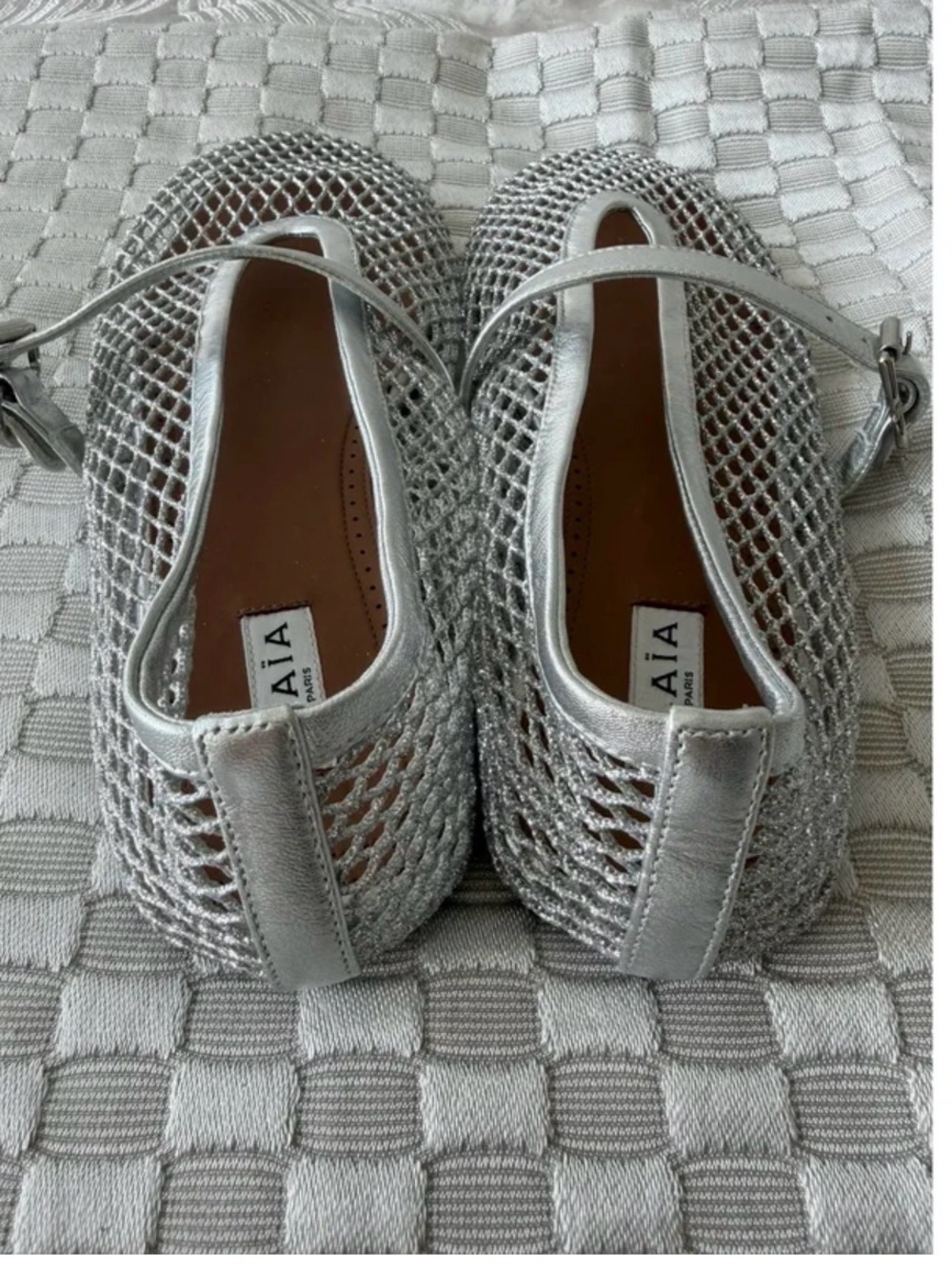 Alaia Silver Leather Ballet Flats EU39 - Picture 2 of 9